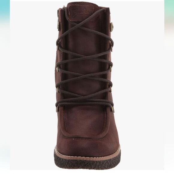 ZODIAC Women's Indy Ankle Boot SZ 7.5 Brown Wedge Lace Up NEW IN BOX - Picture 5 of 8